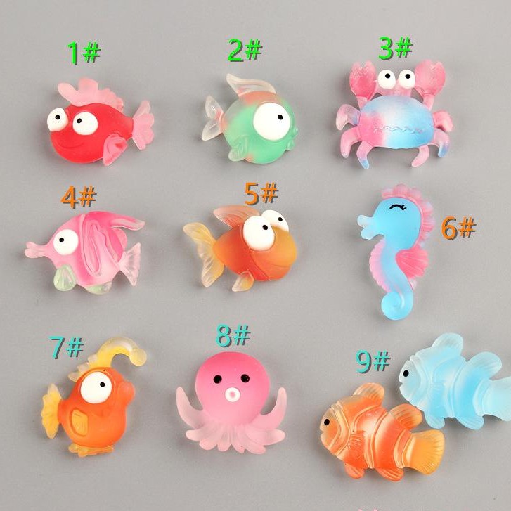 Nút gắn hkdesign/ phụ kiện trang trí mô hình SINH VẬT BIỂN 3D - loại đá cứng