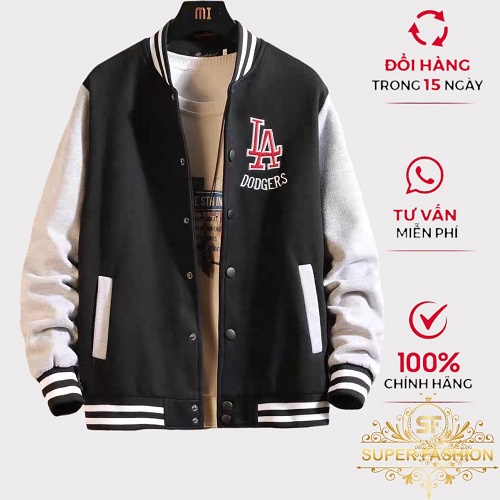 Áo Khoác Bomber Super Fashion Nam Nữ Nỉ Dày Đẹp Thiêu Chữ LA Hot Trend