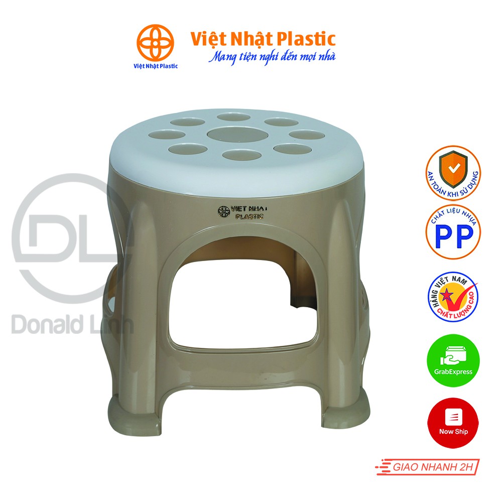 Ghế đẩu tròn hoa Việt Nhật Plastic 2065