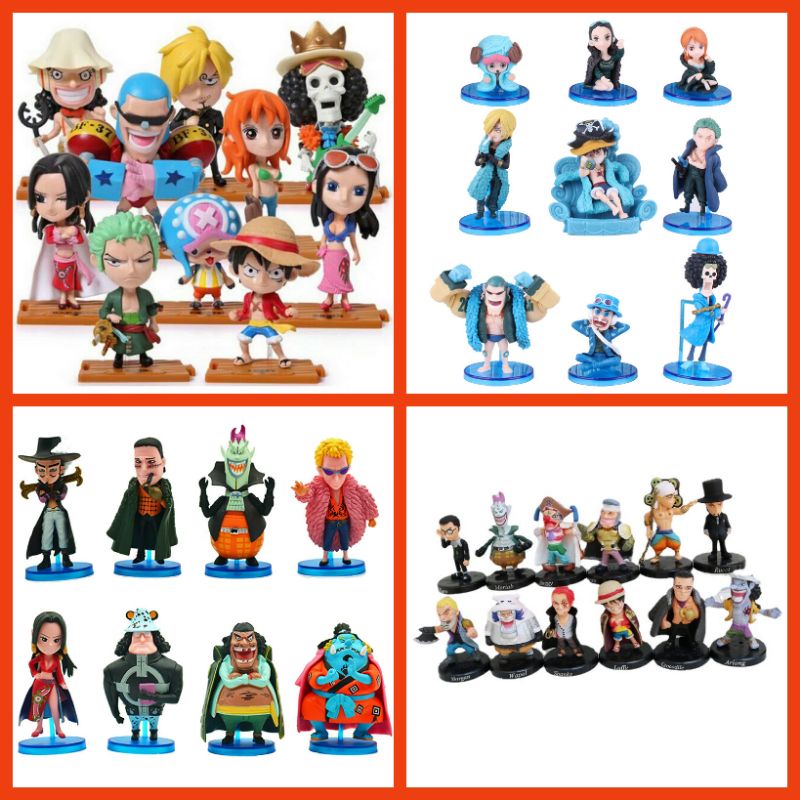 Combo Mô hình nhân vật anime One Piece bản kỷ niệm 20 năm bộ 12 nhân vật thất vũ hải team mũ rơm Luffy Zoro Sanji Boa