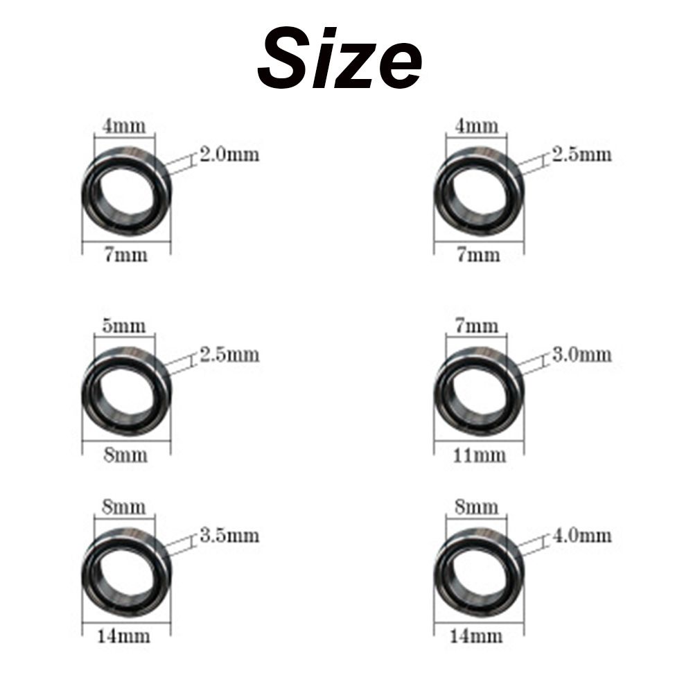 1 vòng bi bằng thép không gỉ 6 kích cỡ tùy chọn cho máy câu cá