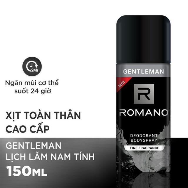 Romano - Xịt khử mùi toàn thân gentleman 150ml