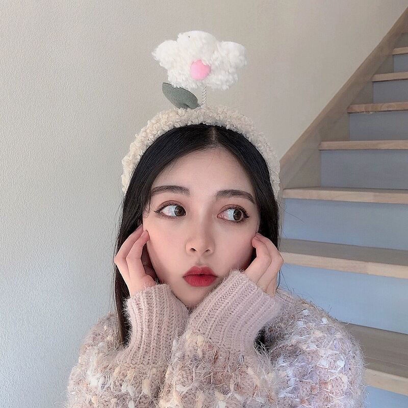 Bờm Cài Tóc Lò Xo Đu Đưa Gắn Bông Hoa Xinh Xắn Phòng Cách Hàn Quốc Dành Cho Nữ