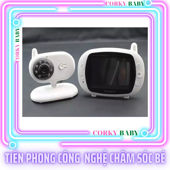 [ Phiếu MH 50K ] Máy báo khóc Baby Monitor màn hình lớn 3.5 in siêu nét, tiếng to, hồng ngoại quay ban đêm