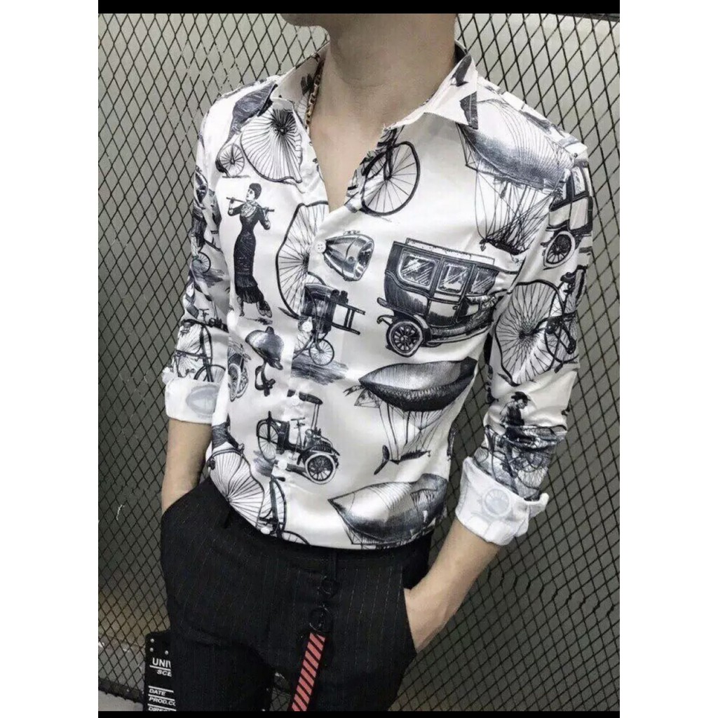 ÁO SƠ MI NAM HỌA TIẾT 5D XE ĐẠP SIÊU SANG TRỌNG CHO PHÁI MẠNH- HÀNG CHUẨN SHOP