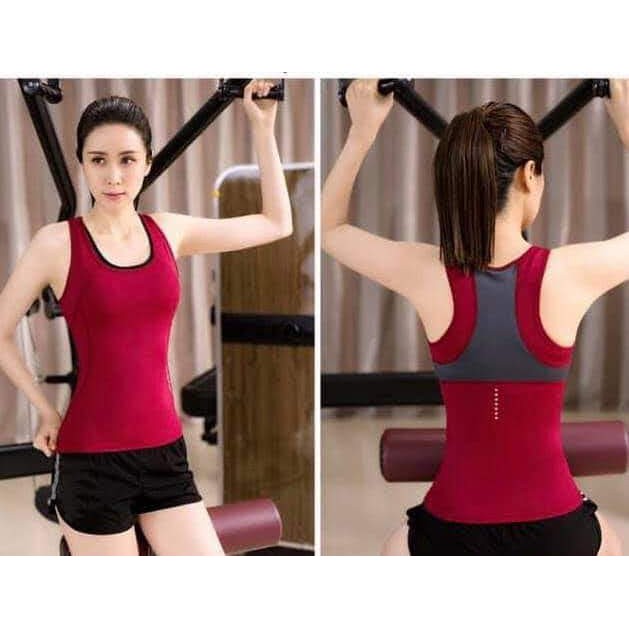 Bộ sát nách thể thao AO18 màu đen, xanh, đỏ tập gym, yoga ... Hàng VNXK