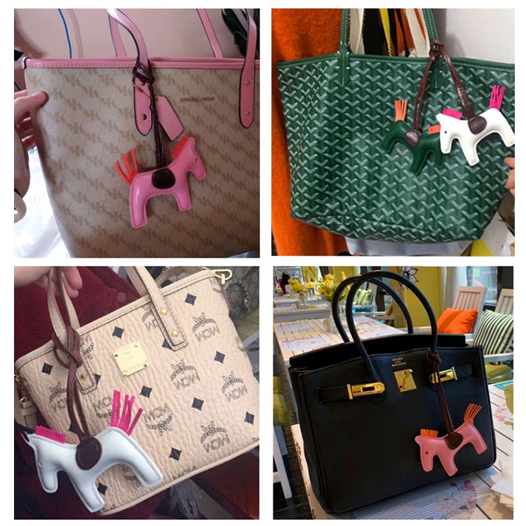 Móc chìa khóa xe hơi/ túi xách da đính tua rua thời trang sáng tạo cho nữ