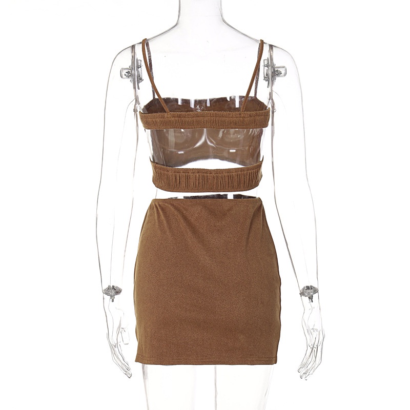 DUNEA Set Áo Sát Nách + Chân Váy Xẻ Tà Quyến Rũ Hợp Thời Trang Cho Nữ