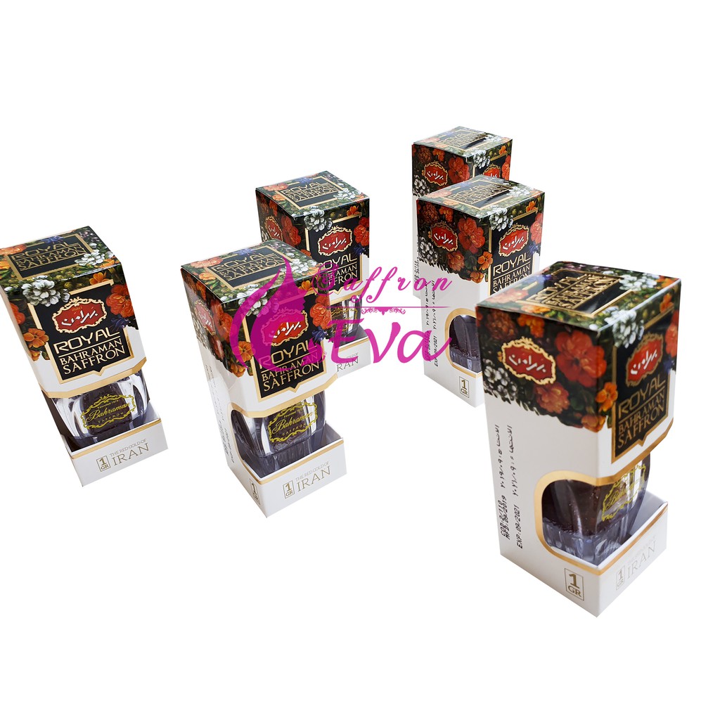 1gr Saffron Loại 1 Royal Iran Negin thương hiệu Bahraman hộp dài trắng / Nhụy Hoa Nghệ TâyHoàng Gia Bahraman
