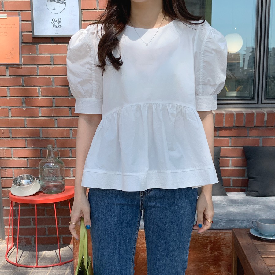 Áo 42982 Tay Phồng Cổ Tròn Dành Cho Nữ