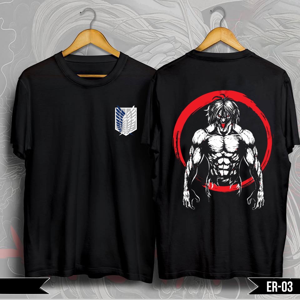 Áo thun Eren Yeager Attack on Titan, áo phông attack on titan thun cotton 4 chiều mẫu mới cực đẹp