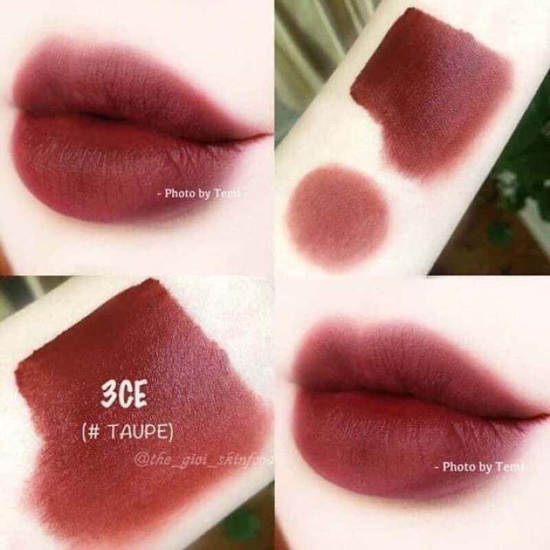 (Màu taupe) Son kem 3ce màu đỏ nâu