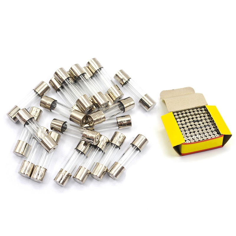 Set 100 Cầu Chì Thủy Tinh 5x20mm 250V F0.5A 1A 1.5A 2A 2.5A 3A 4A 5A 6A 7A 8A 9A 10A 12A 15A 20A 25A 30A