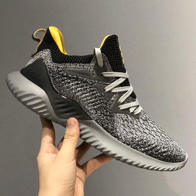 (ẢNH THẬT+VIDEO) giầy sneaker Alpha bounce Xám Đen Lót vàng | BigBuy360 - bigbuy360.vn
