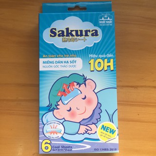 MIẾNG DÁN HẠ SỐT SAKURA - hộp 6 miếng