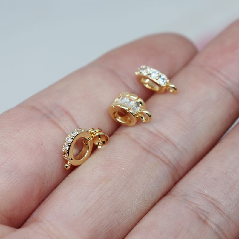 Móc Khóa Hạt Ngọc Trai Zircon Mạ Vàng 14K Dùng Làm Đồ Trang Sức Thủ Công diy