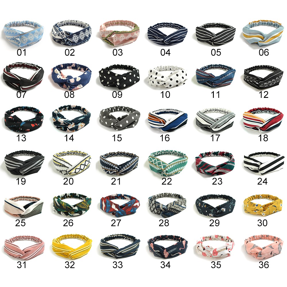 Băng Đô Cài Tóc Họa Tiết In Phong Cách Retro Cho Nữ