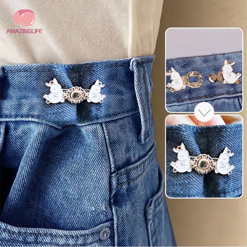 Nút Thắt Lưng Quần Jean May Quần Áo Cổ Điển / Nút Điều Chỉnh Được / Ghim Kim Loại Có Thể Thu Gọn Tự May