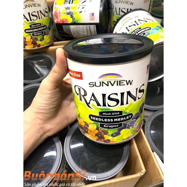 [DateT5/ 2023] Nho Khô Mỹ Không Hạt (Nho Thập Cẩm)  Sunview Raisins 425g