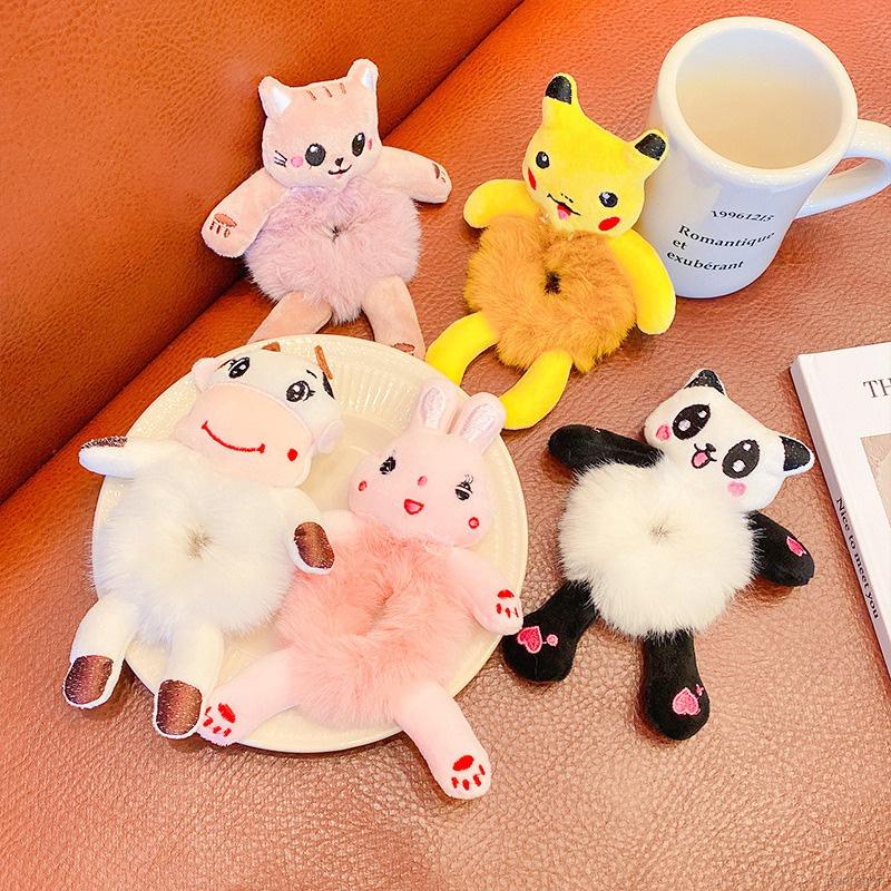 Dây buộc tóc co giãn hình thú nhồi bông dễ thương cho nữ