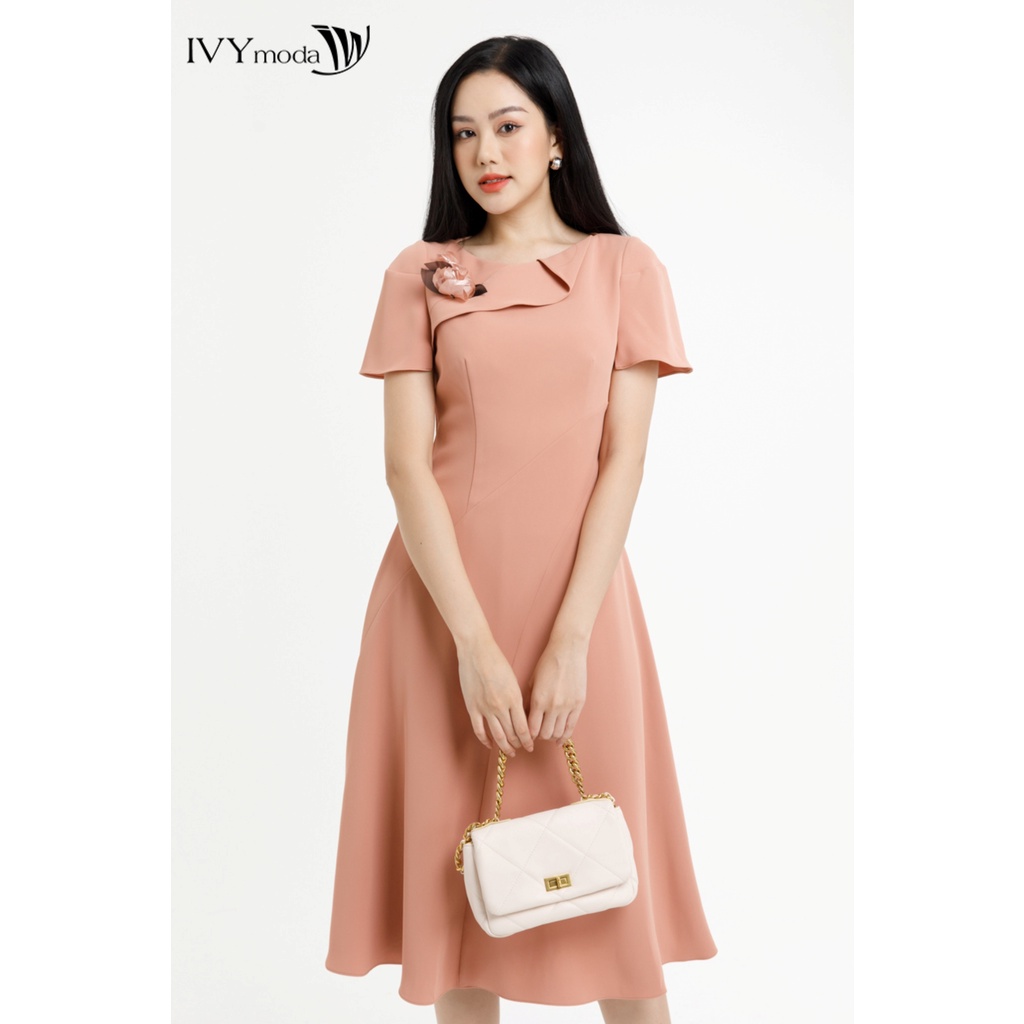 Đầm xòe đính hoa IVY moda MS 48M7753