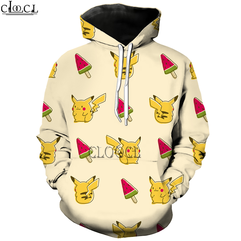 CLOOCL Anime Pokémon Pikachu 3D Print Men Street Style Hoodies