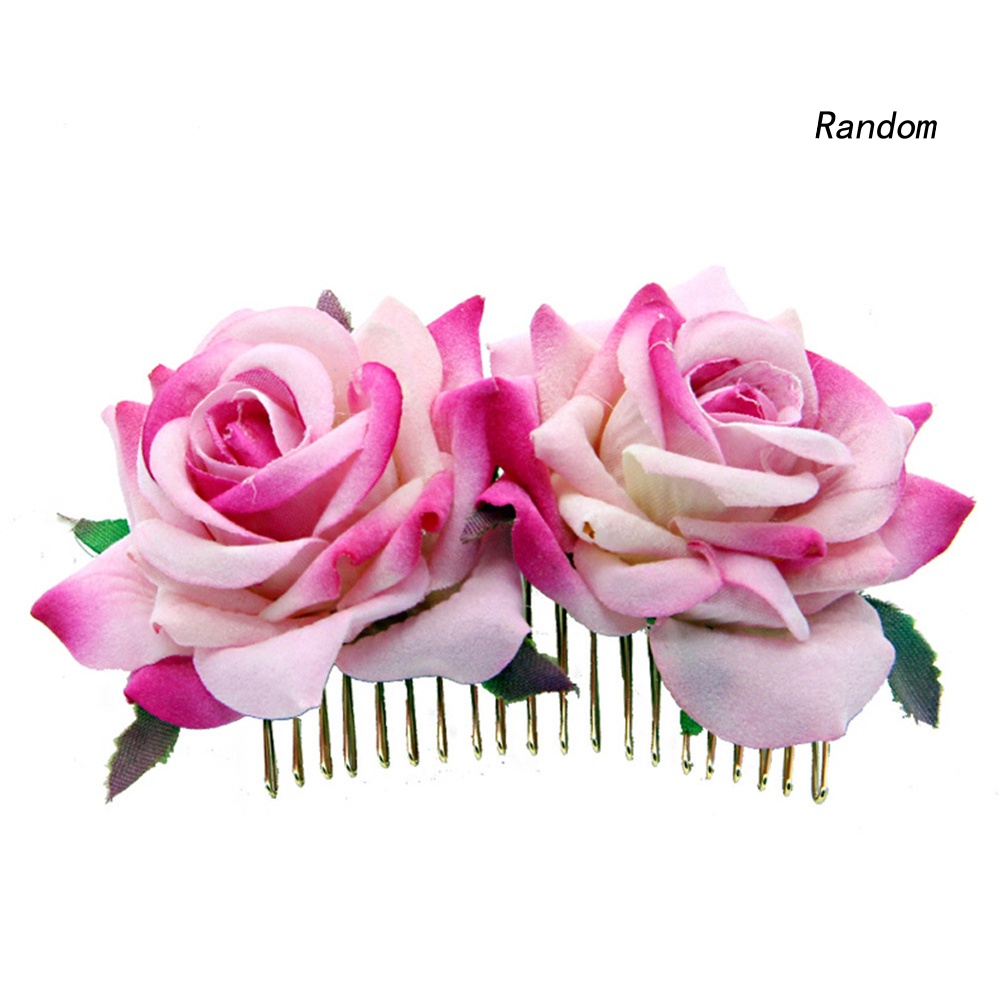 Lược Cài Tóc Hình Hoa Hồng Dành Cho Cô Dâu