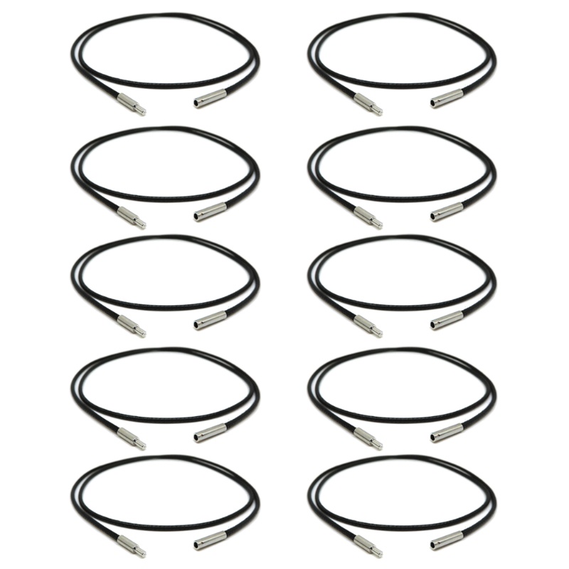 Set 10 Dây Da Màu Đen 2mm 16-21 Móc Khóa Làm Trang Sức DIY