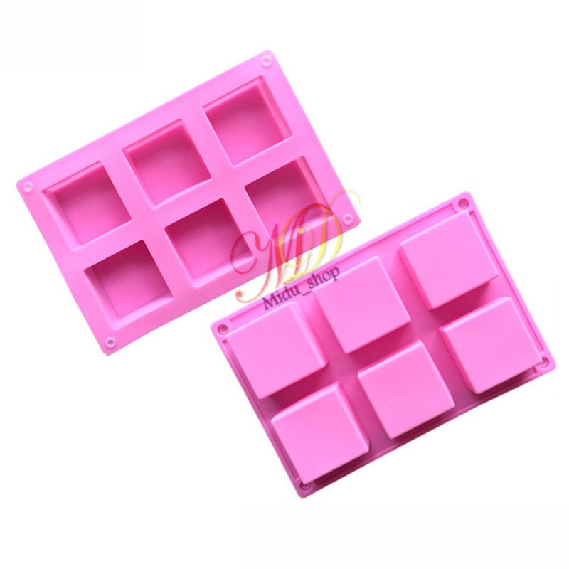 Midu - Khuôn silicon 6 ô, 12 ô, 40 ô, 126 ô hình vuông đổ socola rau câu Làm bánh xà phòng handmade