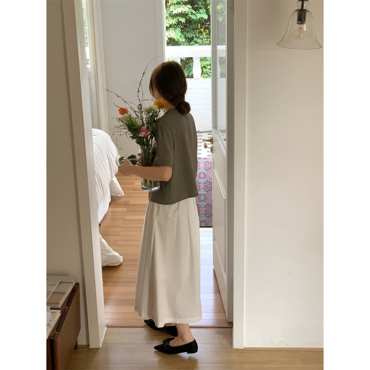 [KS-SM12] Sơmi Cổ Tròn Basic, Sơmi Croptop Cộc Tay, Sơmi Cổ Tàu Chất Voan Phong Cách Hàn Quốc 29August | BigBuy360 - bigbuy360.vn