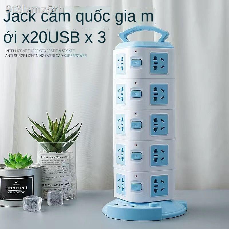 Ổ cắm điện dạng đứng văn phòng chính hãng tại nhà đa năng chống sét usb sáng tạo dây nhiều lỗ thông mi