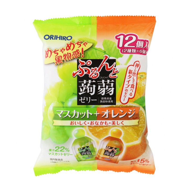 [4/2022] Thạch rau câu Orihiro trái cây Nhật Bản bịch 12 viên 2 vị