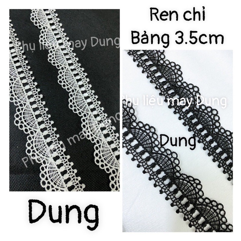 ren chỉ bầu đen trắng bảng 3.5cm