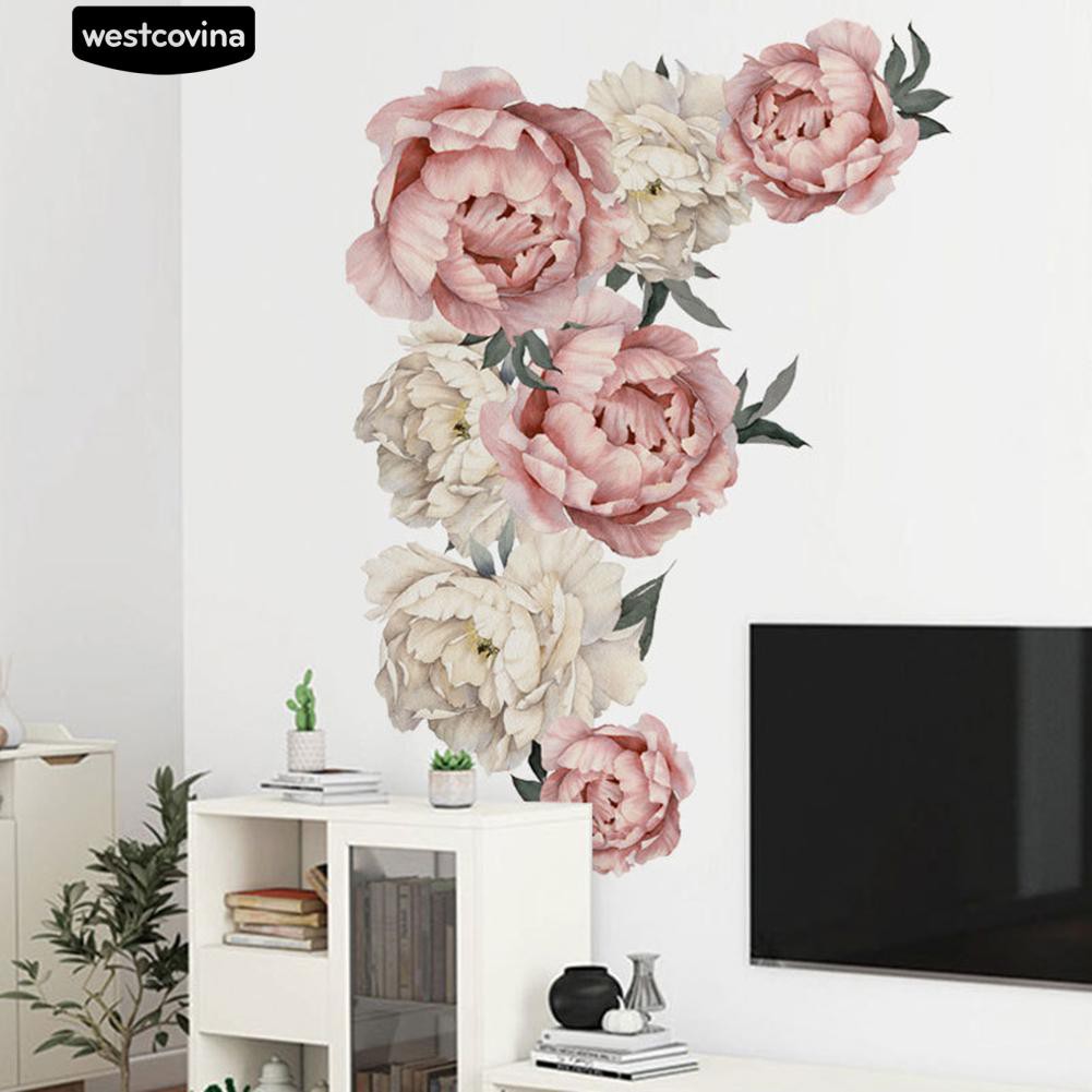 Bộ miếng dán tường hình hoa mẫu đơn