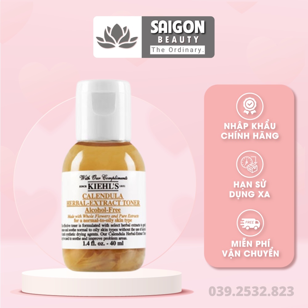Toner Hoa Cúc Dưỡng Da Dịu Nhẹ Kiehl's / Kiehls Calendula Herbal Extract Alcohol-free 40ml