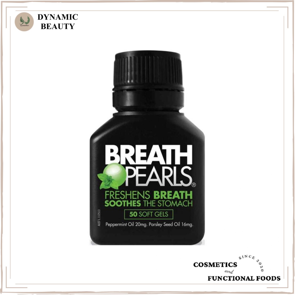 [Hàng chuẩn Úc] Viên uống thơm miệng Breath pearls khử mùi hôi miệng cho hơi thở thơm mát 50 viên của Úc