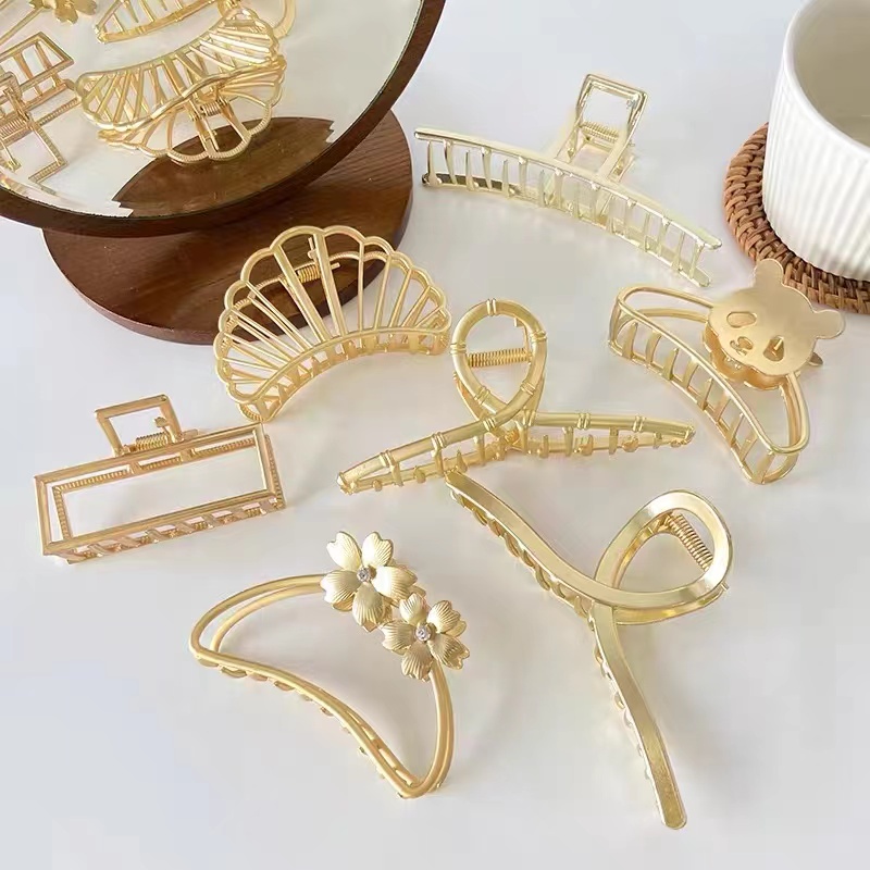 Kẹp Tóc Kim Loại Cỡ Lớn Phong Cách Hàn Quốc Cho Nữ