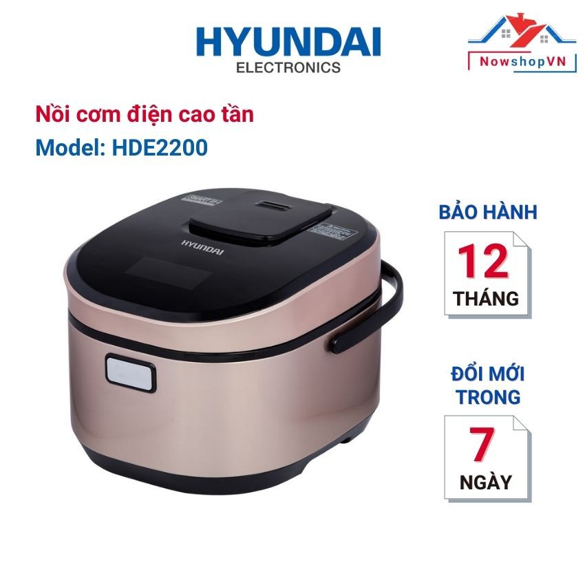Nồi cơm điện cao tần dung tích 1.8 lít Hyundai HDE 2200G, Bảo hành điện tử chính hãng 12 tháng.