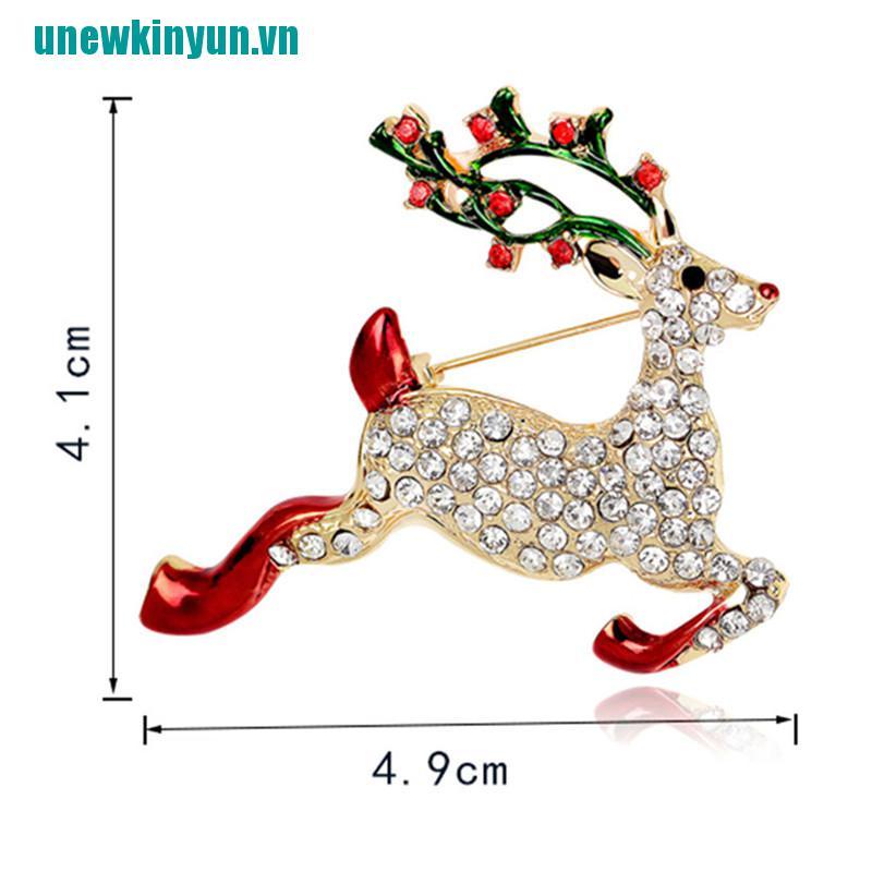 Y●1 Trâm Cài Áo Hình Tuần Lộc Giáng Sinh Đính Đá Pha Lê Mới