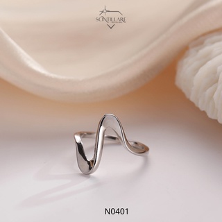 Nhẫn bạc nữ Scintillare kiểu dáng lượn phá cách cho cô nàng cá tính, hiện đại N0401