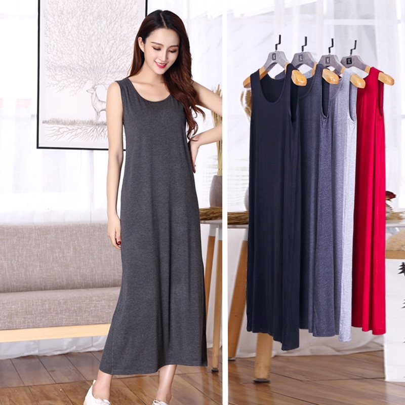 Váy 2 dây dáng suông dài rộng kiểu dáng đơn giản phong cách Hàn Quốc dành cho nữ | BigBuy360 - bigbuy360.vn