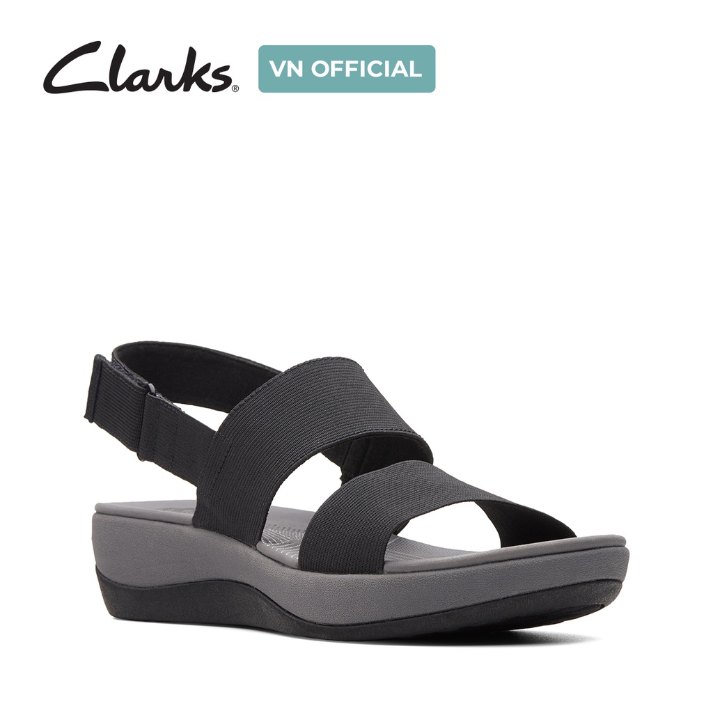 Dép xăng đan đế bằng nữ CLARKS Arla Jacory màu đen