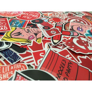 Red Stickers - Hình dán chủ đề Màu Đỏ