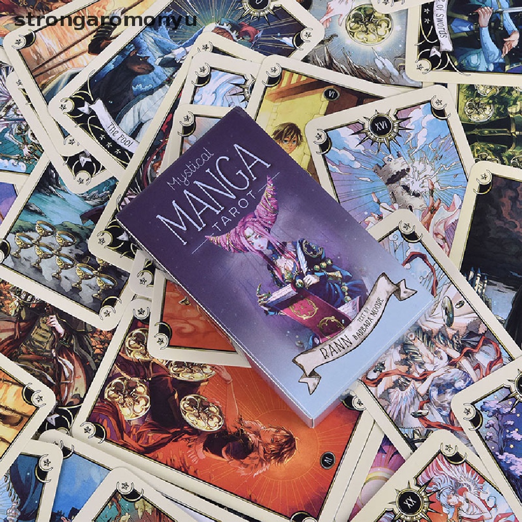 【YU】 78pcs Tarot Cards Mystical Manga Tarot Cards Party Tarot Deck Supplies English .