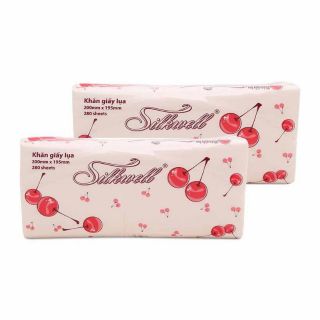 Combo  1bịch khăn  giấy lụa rút silkwil táo đỏ 280 tờ