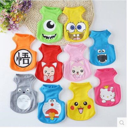 Quần áo chó mèo thú cưng - Áo ba lỗ hoạt hình