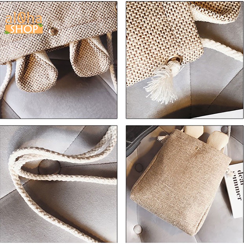 Túi đeo chéo Ulzzang vải bố canvas T003 nữ tai thỏ mềm, đẹp phong cách trẻ trung, cá tính - al0ha Shop