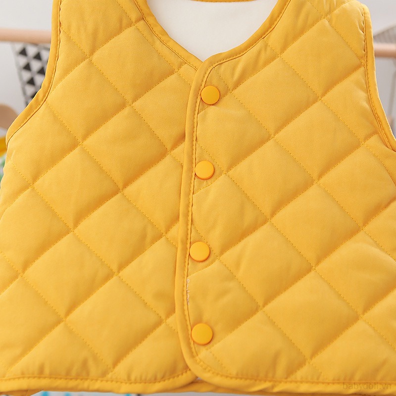 Áo Cotton Không Tay Màu Trơn Giữ Ấm Phong Cách Hàn Quốc Mới Cho Bé Gái