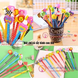🌸 Bút chì có tẩy hình thú