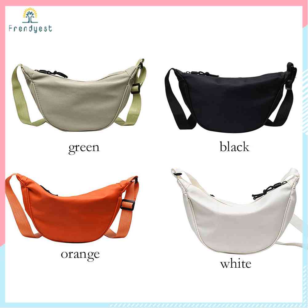 Túi Đeo Chéo Ngực Vải Canvas Màu Trơn Thời Trang Cho Nữ